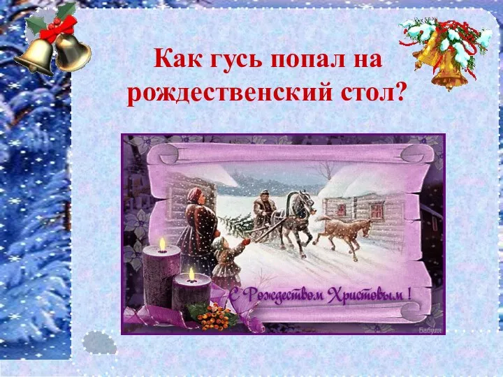 11.12.2020 Как гусь попал на рождественский стол?