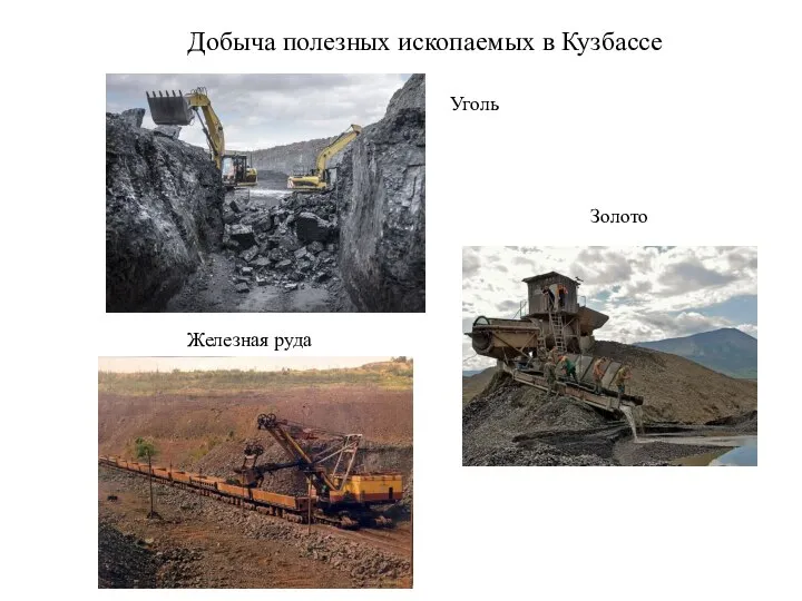 Добыча полезных ископаемых в Кузбассе Уголь Золото Железная руда