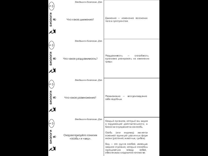 БИОЛОГИЯ 5 класс Что такое движение? Введение в биологию. Доп. Движение —
