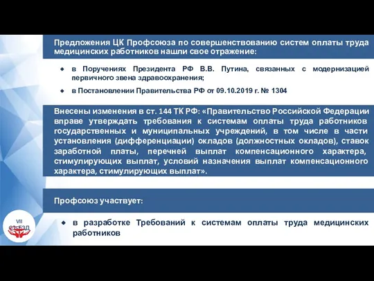 в Поручениях Президента РФ В.В. Путина, связанных с модернизацией первичного звена здравоохранения;