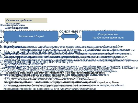 Лекция 1. Методология науки: основные понятия, проблемы. Структура методологических учений (2 часа)