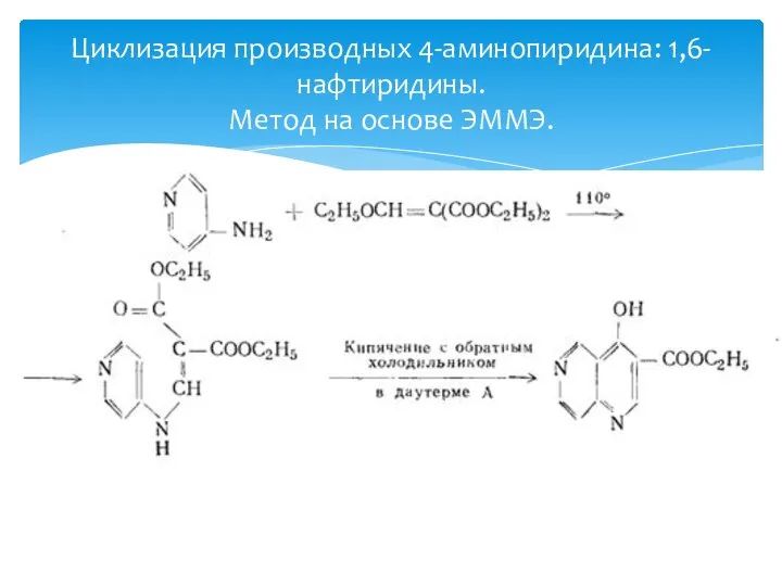 Циклизация производных 4-аминопиридина: 1,6-нафтиридины. Метод на основе ЭММЭ.