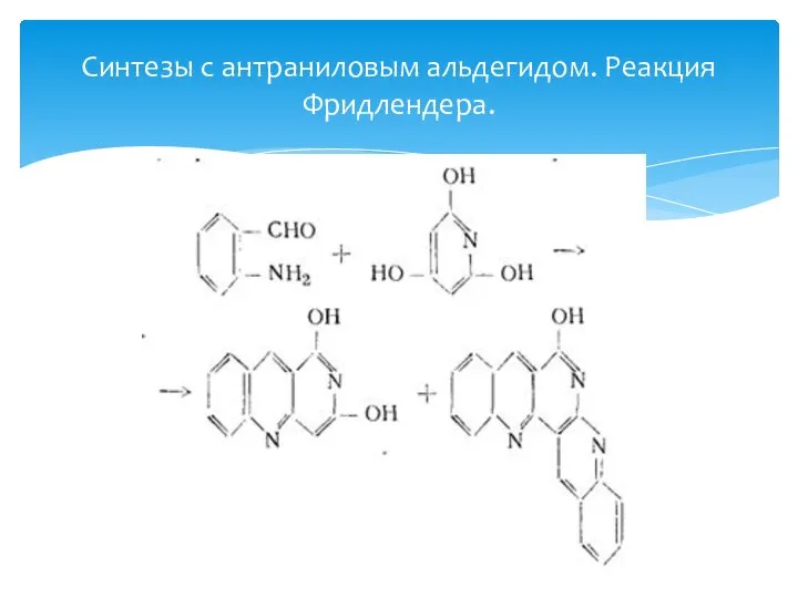 Синтезы с антраниловым альдегидом. Реакция Фридлендера.