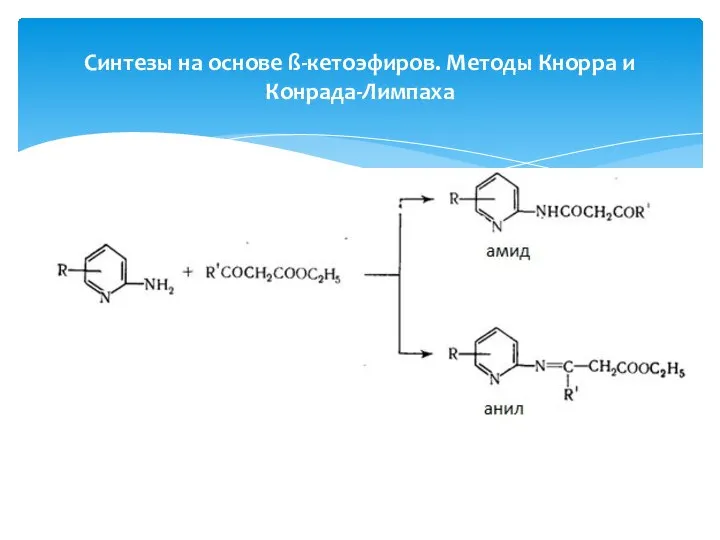 Синтезы на основе ß-кетоэфиров. Методы Кнорра и Конрада-Лимпаха