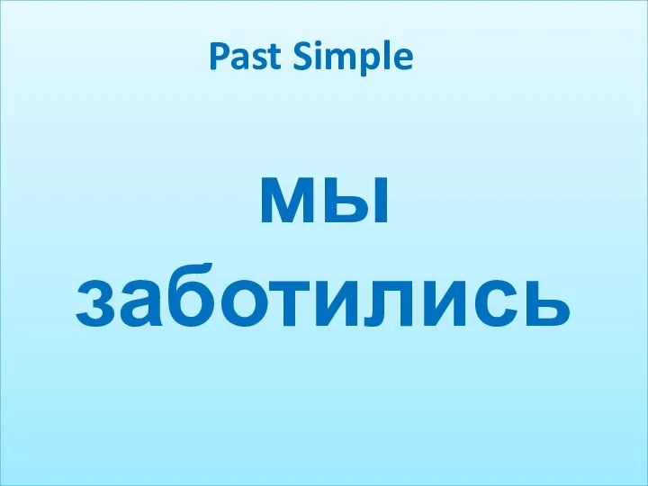 мы заботились Past Simple