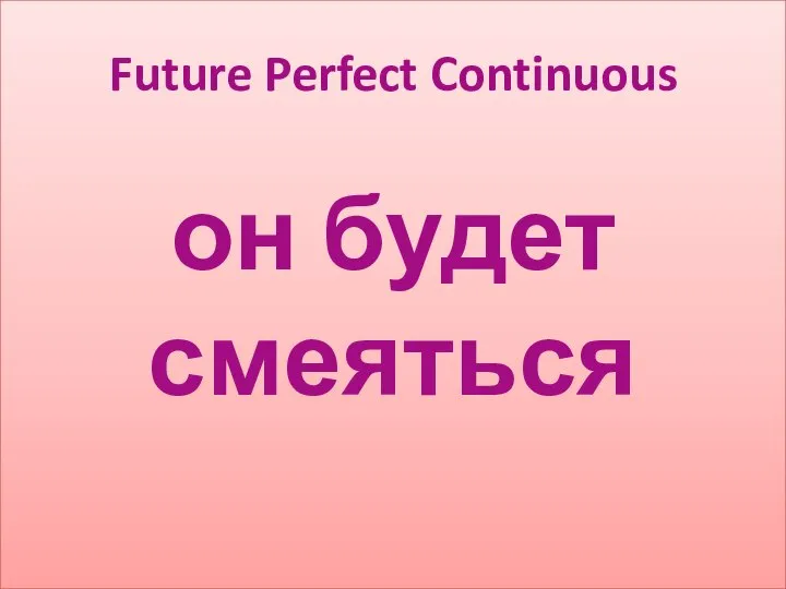 он будет смеяться Future Perfect Continuous