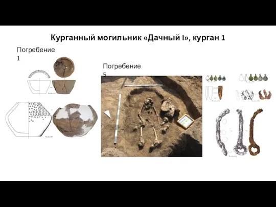 Курганный могильник «Дачный I», курган 1 Погребение 1 Погребение 5