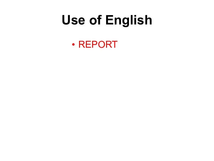 Use of English REPORT