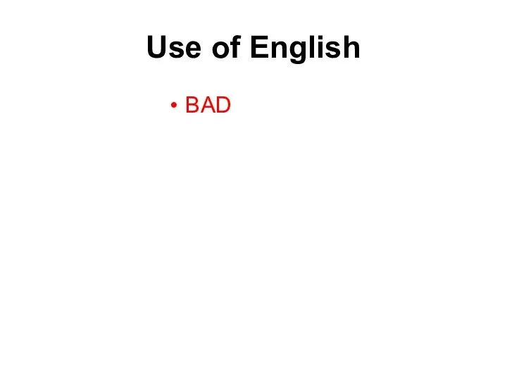 Use of English BAD