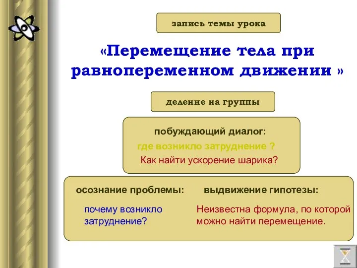 запись темы урока деление на группы Как найти ускорение шарика? Неизвестна формула,