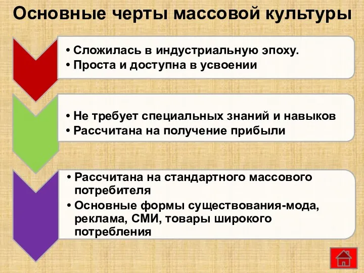 Основные черты массовой культуры