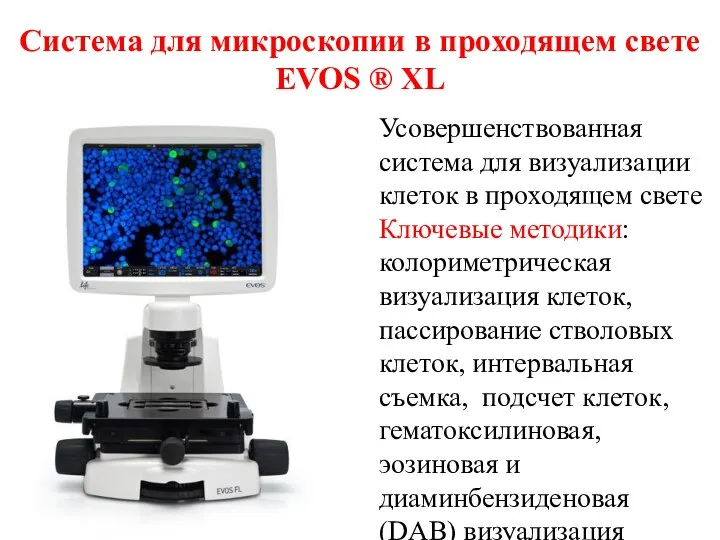 Система для микроскопии в проходящем свете EVOS ® XL Усовершенствованная система для