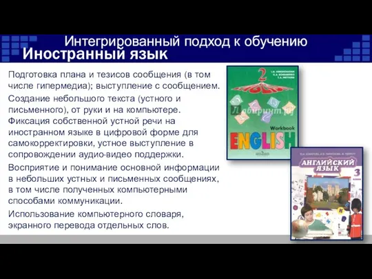 Иностранный язык Подготовка плана и тезисов сообщения (в том числе гипермедиа); выступление