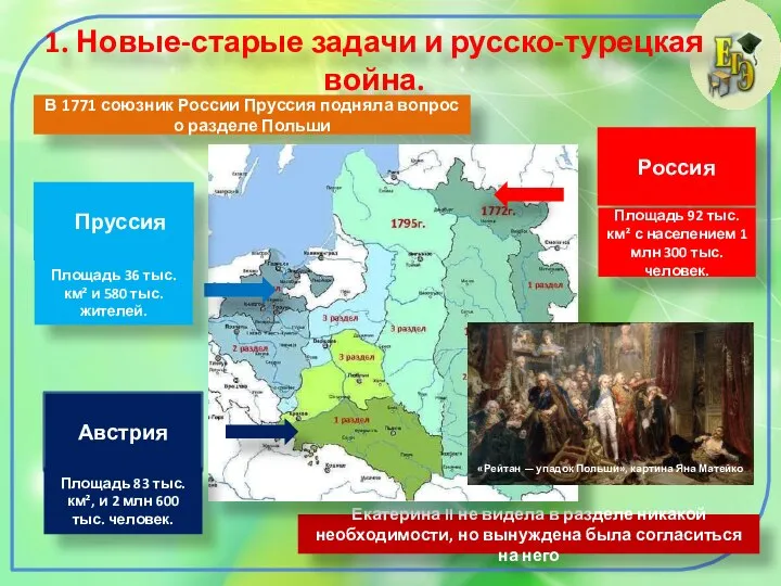 1. Новые-старые задачи и русско-турецкая война. В 1771 союзник России Пруссия подняла