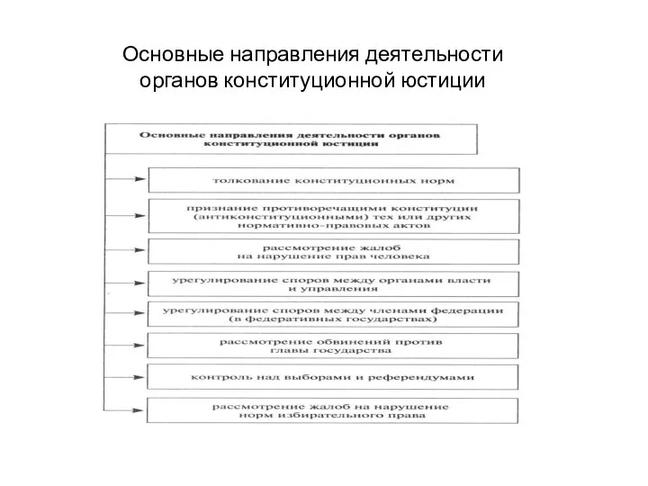 Основные направления деятельности органов конституционной юстиции