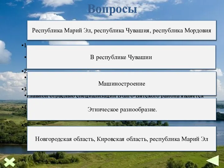 Вопросы 1 Какие республики входят в состав Волго-Вятского района? 2 В какой