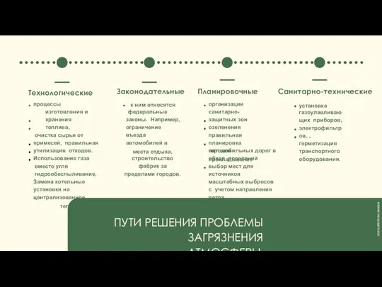 ПУТИ РЕШЕНИЯ ПРОБЛЕМЫ ЗАГРЯЗНЕНИЯ АТМОСФЕРЫ Технологические процессы изготовления и хранения топлива, очистка