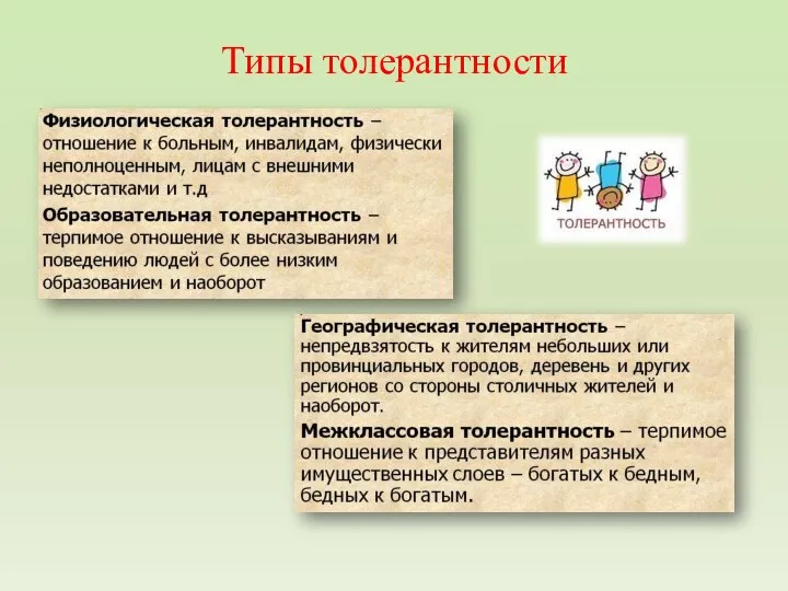 Типы толерантности