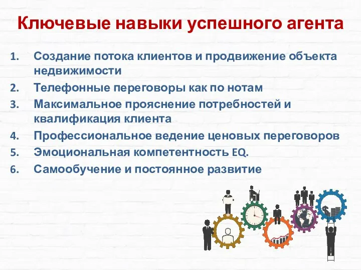 Ключевые навыки успешного агента Создание потока клиентов и продвижение объекта недвижимости Телефонные