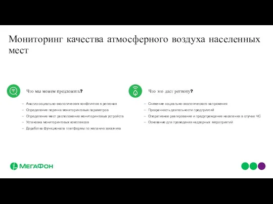 Мониторинг качества атмосферного воздуха населенных мест Что мы можем предложить? Что это