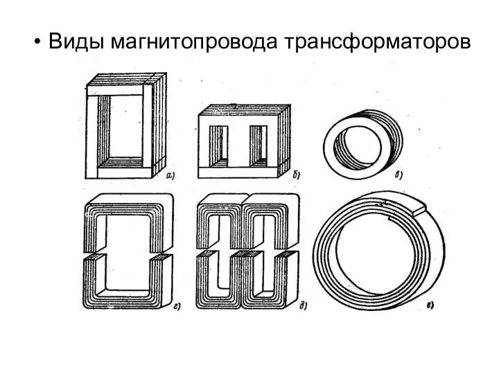 Виды магнитопровода трансформаторов