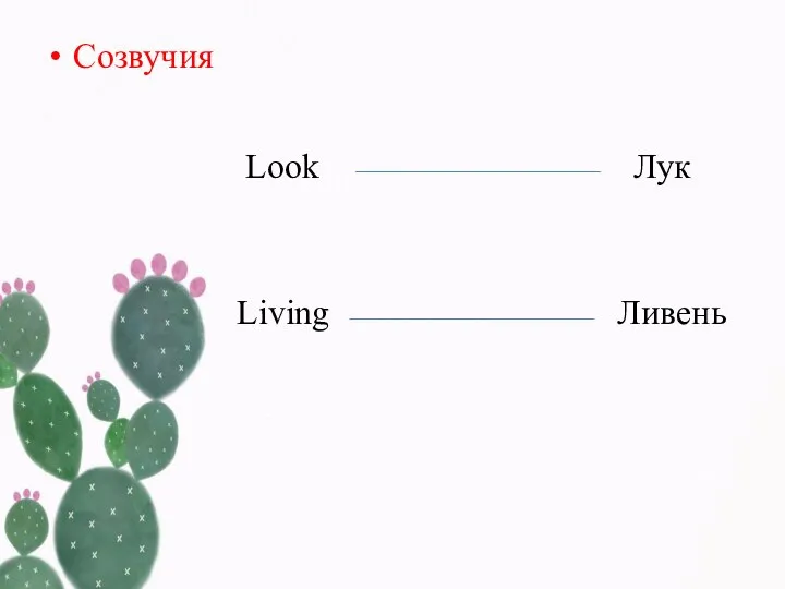 Созвучия Look Лук Living Ливень