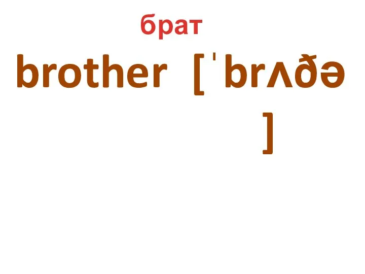 brother [ˈbrʌðə] брат