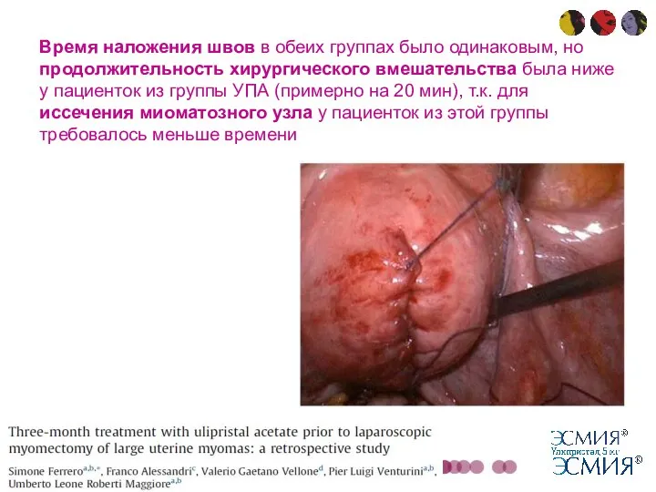 Время наложения швов в обеих группах было одинаковым, но продолжительность хирургического вмешательства