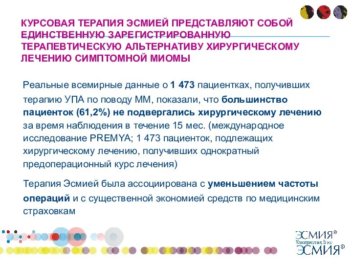 Реальные всемирные данные о 1 473 пациентках, получивших терапию УПА по поводу