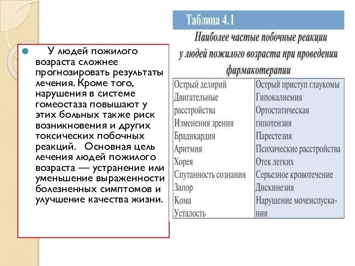 У людей пожилого возраста сложнее прогнозировать результаты лечения. Кроме того, нарушения в