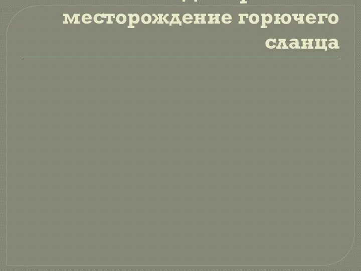 Дмитриевское месторождение горючего сланца