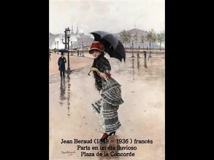 Jean Beraud (1849 - 1936 ) francés París en un día lluvioso Plaza de la Concorde