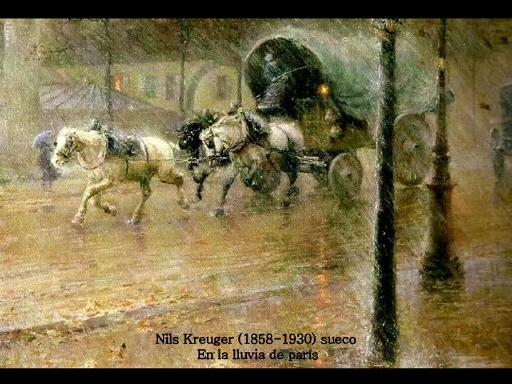 Nils Kreuger (1858-1930) sueco En la lluvia de parís