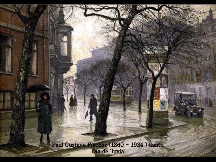 Paul Gustave Fischer (1860 - 1934 ) danés Día de lluvia