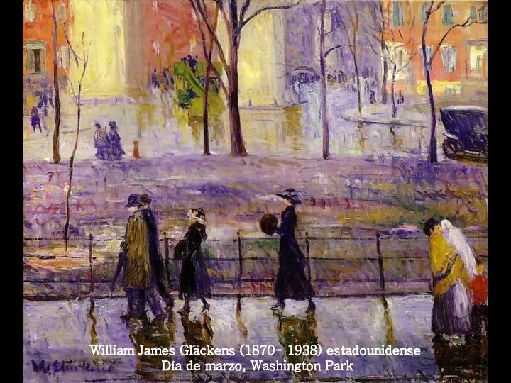 William James Glackens (1870- 1938) estadounidense Día de marzo, Washington Park