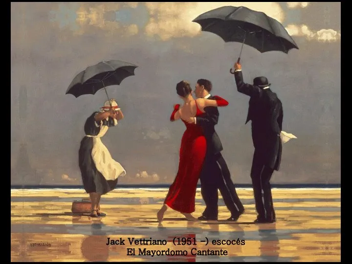 Jack Vettriano (1951 -) escocés El Mayordomo Cantante