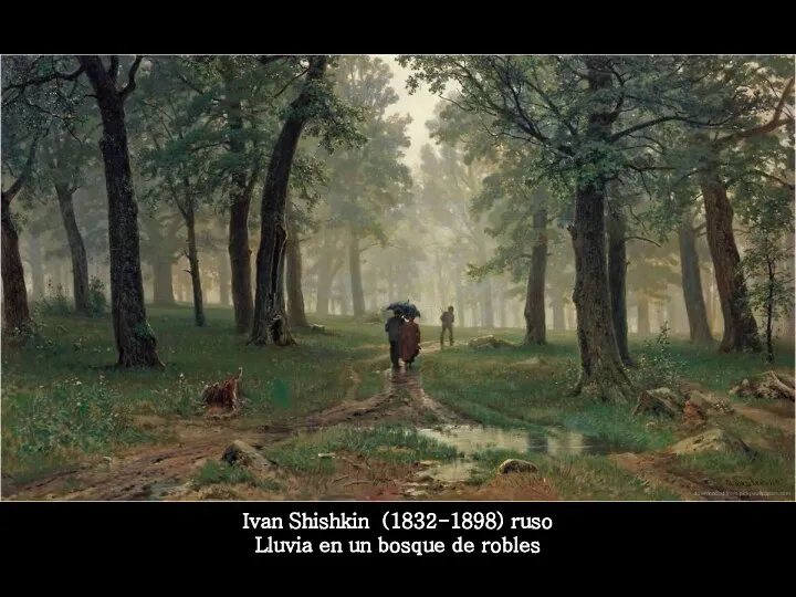 Ivan Shishkin (1832-1898) ruso Lluvia en un bosque de robles