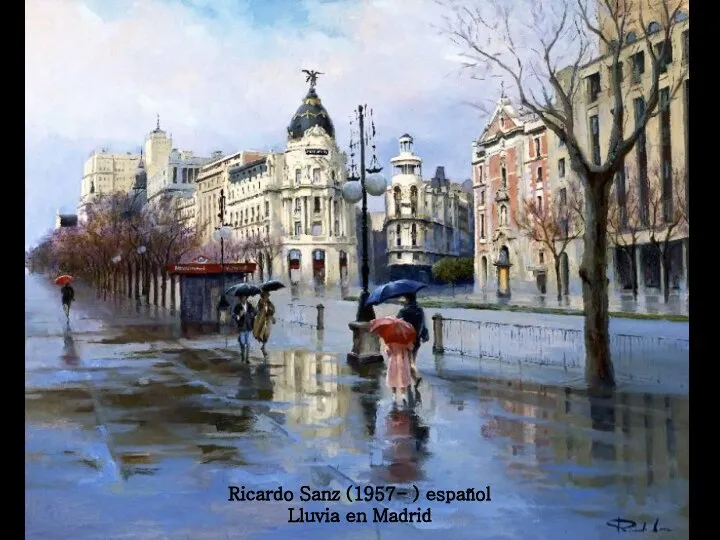 Ricardo Sanz (1957- ) español Lluvia en Madrid