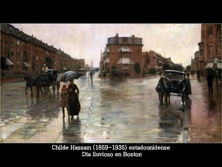 Childe Hassam (1859-1935) estadounidense Día lluvioso en Boston