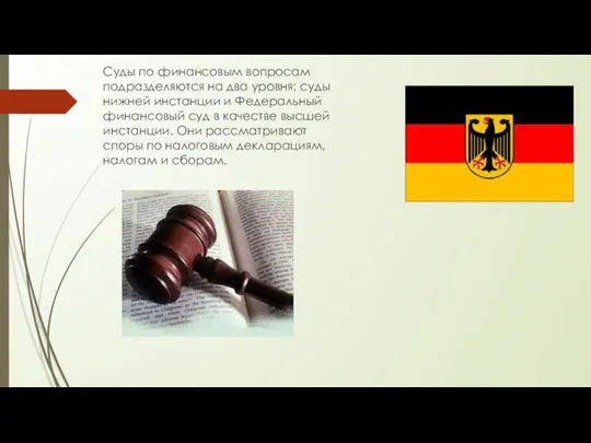 Суды по финансовым вопросам подразделяются на два уровня: суды нижней инстанции и