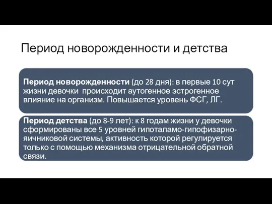 Период новорожденности и детства