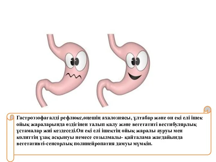 Гастроэзофагалді рефлюкс,өңешің ахалозиясы, ұлтабар және он екі елі ішек ойық жараларында өздігінен