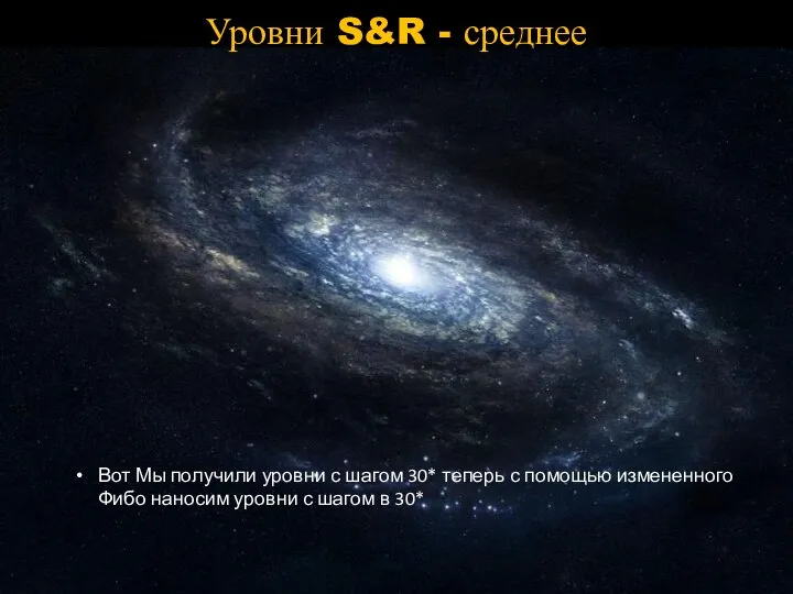 Уровни S&R - среднее Вот Мы получили уровни с шагом 30* теперь