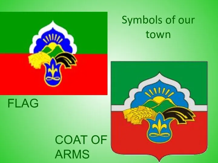 Symbols of our town FLAG COAT OF ARMS