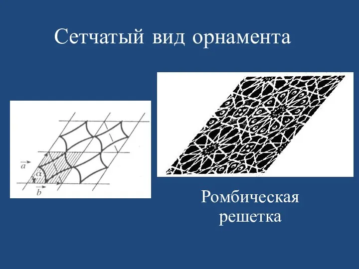 Сетчатый вид орнамента Ромбическая решетка