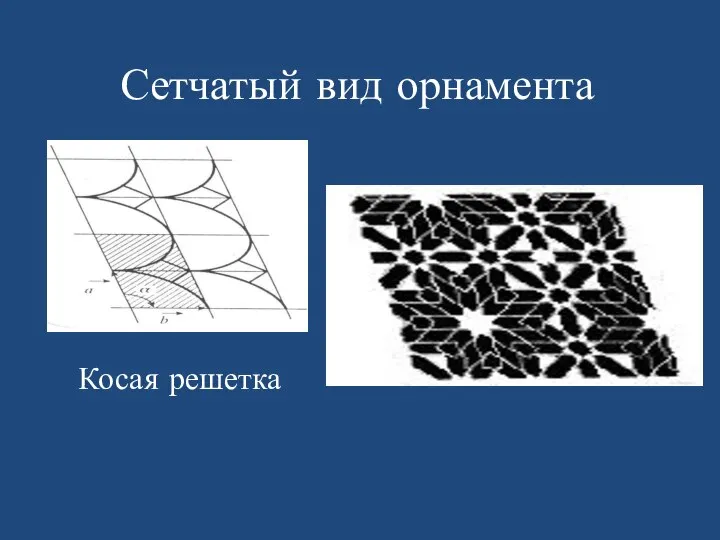 Сетчатый вид орнамента Косая решетка