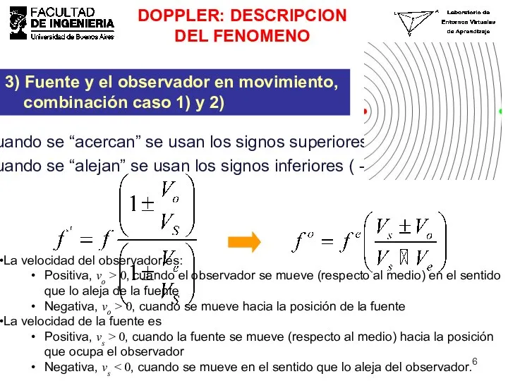 3) Fuente y el observador en movimiento, combinación caso 1) y 2)