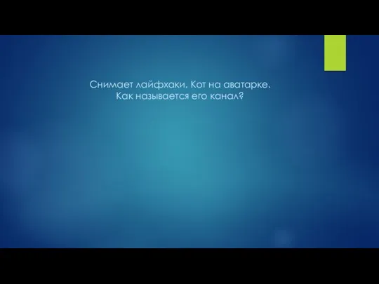 Снимает лайфхаки. Кот на аватарке. Как называется его канал?