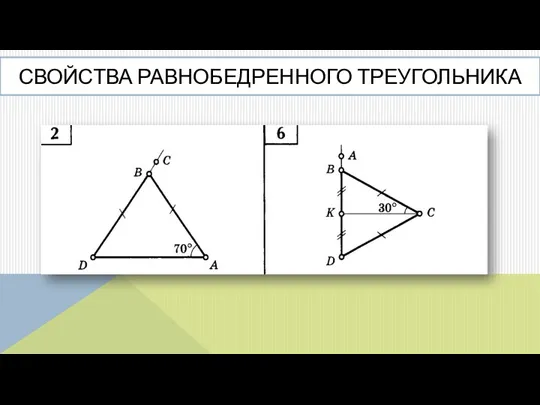 СВОЙСТВА РАВНОБЕДРЕННОГО ТРЕУГОЛЬНИКА