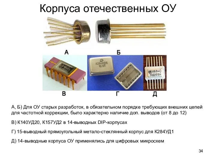 Корпуса отечественных ОУ А, Б) Для ОУ старых разработок, в обязательном порядке